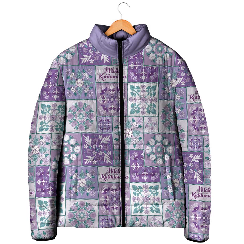 Mele Kalikimaka Hawaii Christmas Padded Jacket Poni Seamless Floral Motif - Polynesian Pride