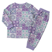 Mele Kalikimaka Hawaii Christmas Pajama Set Poni Seamless Floral Motif - Polynesian Pride