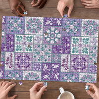 Mele Kalikimaka Hawaii Christmas Puzzle Poni Seamless Floral Motif - Polynesian Pride