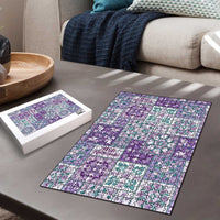 Mele Kalikimaka Hawaii Christmas Puzzle Poni Seamless Floral Motif - Polynesian Pride