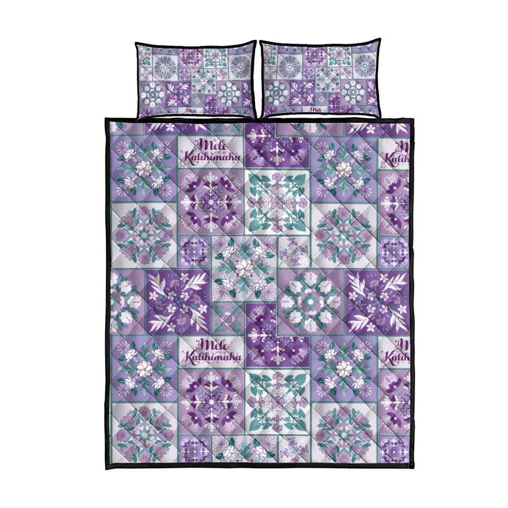 Mele Kalikimaka Hawaii Christmas Quilt Bed Set Poni Seamless Floral Motif - Polynesian Pride
