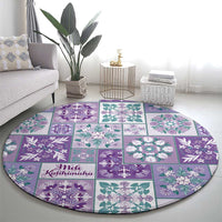 Mele Kalikimaka Hawaii Christmas Round Carpet Poni Seamless Floral Motif - Polynesian Pride