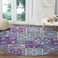 Mele Kalikimaka Hawaii Christmas Round Carpet Poni Seamless Floral Motif - Polynesian Pride