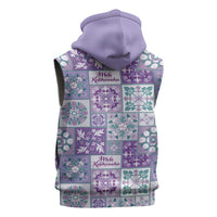 Mele Kalikimaka Hawaii Christmas Sleeveless Hoodie Poni Seamless Floral Motif - Polynesian Pride