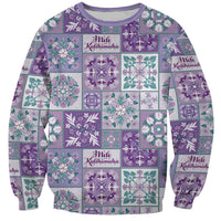 Mele Kalikimaka Hawaii Christmas Sweatshirt Poni Seamless Floral Motif - Polynesian Pride