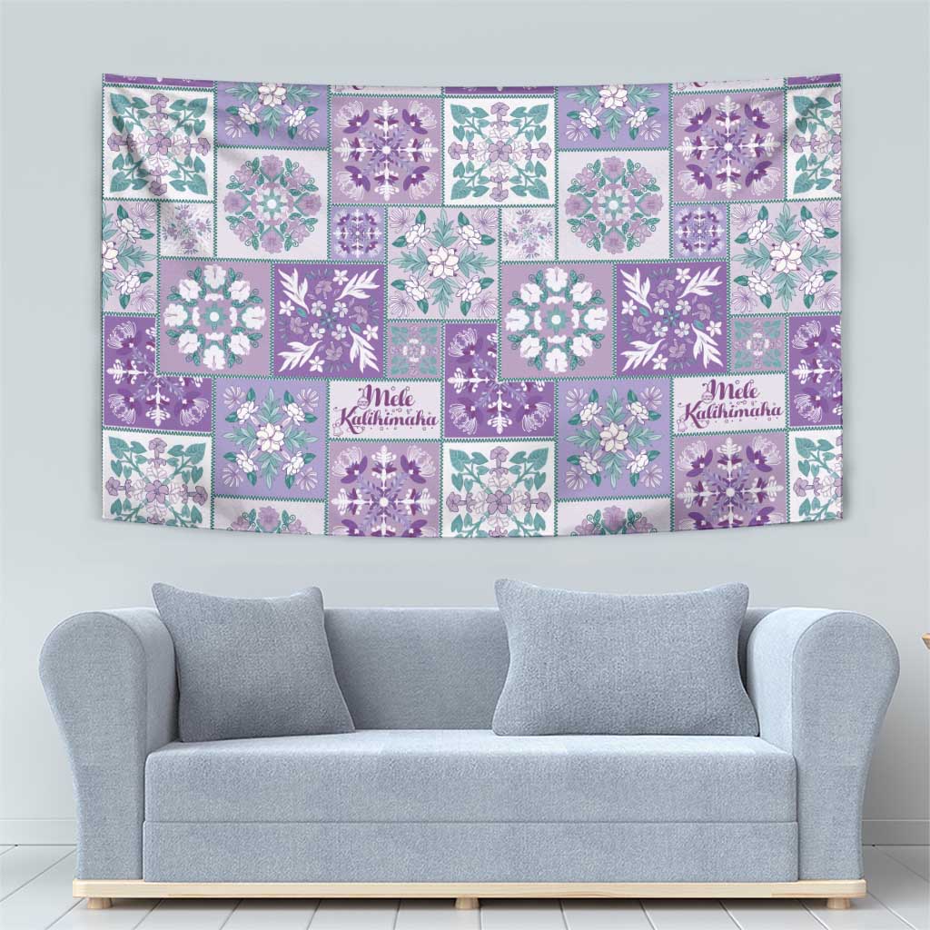 Mele Kalikimaka Hawaii Christmas Tapestry Poni Seamless Floral Motif - Polynesian Pride