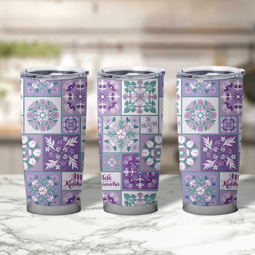 Mele Kalikimaka Hawaii Christmas Tumbler Cup Poni Seamless Floral Motif - Polynesian Pride