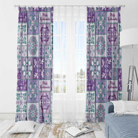 Mele Kalikimaka Hawaii Christmas Window Curtain Poni Seamless Floral Motif - Polynesian Pride