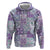 Mele Kalikimaka Hawaii Christmas Zip Hoodie Poni Seamless Floral Motif - Polynesian Pride