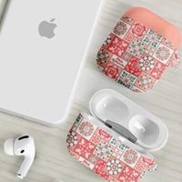 Mele Kalikimaka Hawaii Christmas AirPods Case Ulaula Seamless Floral Motif - Polynesian Pride