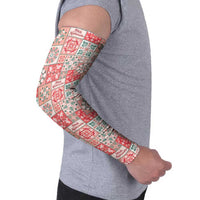 Mele Kalikimaka Hawaii Christmas Arm Sleeves Ulaula Seamless Floral Motif - Polynesian Pride