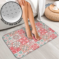 Mele Kalikimaka Hawaii Christmas Bathroom Set Ulaula Seamless Floral Motif - Polynesian Pride