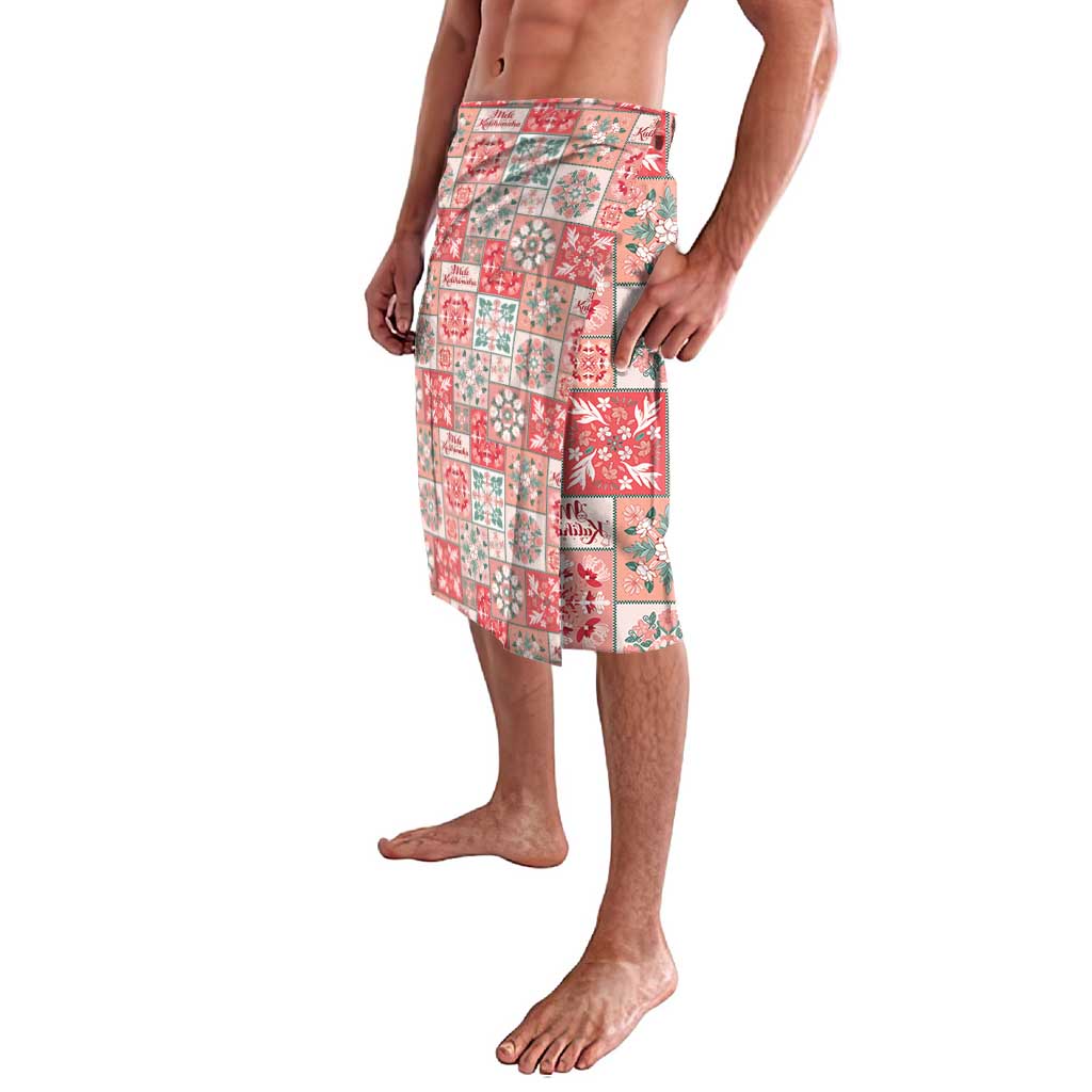 Mele Kalikimaka Hawaii Christmas Lavalava Ulaula Seamless Floral Motif - Polynesian Pride
