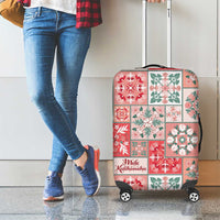 Mele Kalikimaka Hawaii Christmas Luggage Cover Ulaula Seamless Floral Motif - Polynesian Pride