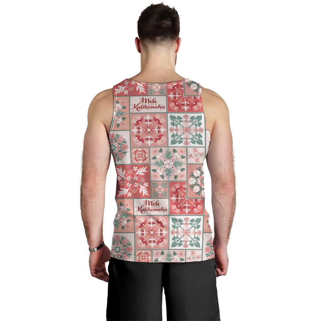 Mele Kalikimaka Hawaii Christmas Men Tank Top Ulaula Seamless Floral Motif - Polynesian Pride