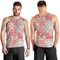 Mele Kalikimaka Hawaii Christmas Men Tank Top Ulaula Seamless Floral Motif - Polynesian Pride