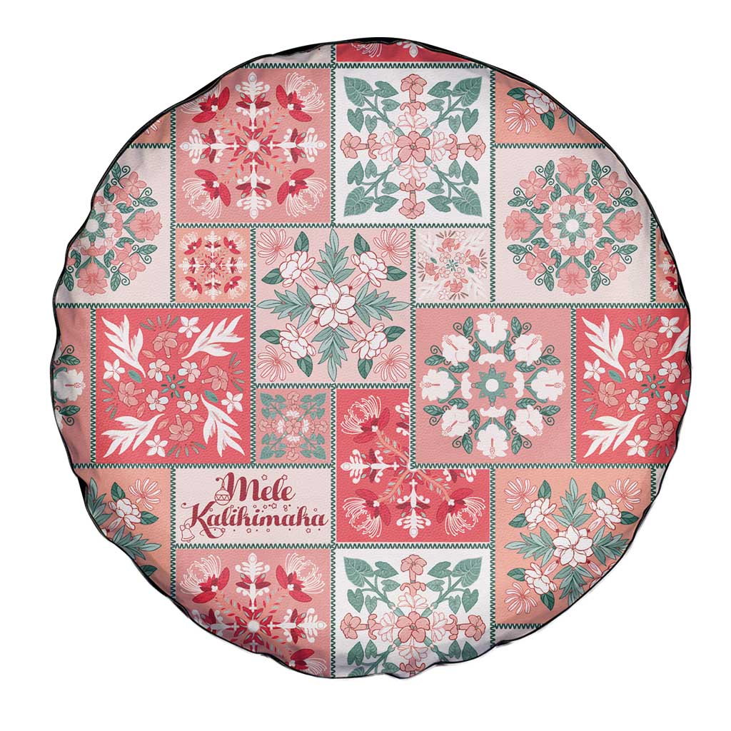 Mele Kalikimaka Hawaii Christmas Spare Tire Cover Ulaula Seamless Floral Motif - Polynesian Pride