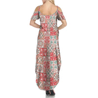 Mele Kalikimaka Hawaii Christmas Summer Maxi Dress Ulaula Seamless Floral Motif - Polynesian Pride