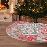 Mele Kalikimaka Hawaii Christmas Tree Skirt Ulaula Seamless Floral Motif - Polynesian Pride