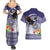 American Samoa Bald Eagle Couples Matching Summer Maxi Dress and Hawaiian Shirt Polynesian Tropical Flowers