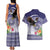 American Samoa Bald Eagle Couples Matching Tank Maxi Dress and Hawaiian Shirt Polynesian Tropical Flowers