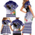 American Samoa Bald Eagle Family Matching Short Sleeve Bodycon Dress and Hawaiian Shirt Polynesian Tropical Flowers