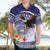 American Samoa Bald Eagle Hawaiian Shirt Polynesian Tropical Flowers