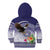 American Samoa Bald Eagle Kid Hoodie Polynesian Tropical Flowers