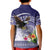 American Samoa Bald Eagle Kid Polo Shirt Polynesian Tropical Flowers