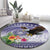 American Samoa Bald Eagle Round Carpet Polynesian Tropical Flowers