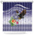 American Samoa Bald Eagle Shower Curtain Polynesian Tropical Flowers