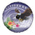 American Samoa Bald Eagle Spare Tire Cover Polynesian Tropical Flowers