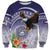 American Samoa Bald Eagle Sweatshirt Polynesian Tropical Flowers