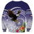 American Samoa Bald Eagle Sweatshirt Polynesian Tropical Flowers