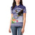 American Samoa Bald Eagle Women Polo Shirt Polynesian Tropical Flowers