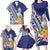 New Caledonia Kagu Bird Family Matching Long Sleeve Bodycon Dress and Hawaiian Shirt Polynesian Tropical Flowers