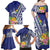 New Caledonia Kagu Bird Family Matching Off Shoulder Maxi Dress and Hawaiian Shirt Polynesian Tropical Flowers