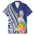 New Caledonia Kagu Bird Family Matching Off Shoulder Maxi Dress and Hawaiian Shirt Polynesian Tropical Flowers