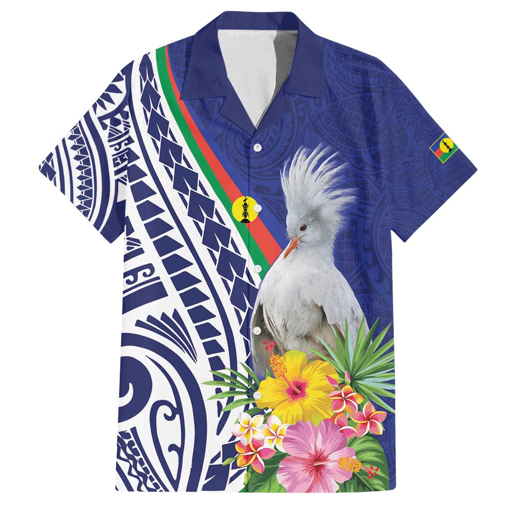 New Caledonia Kagu Bird Family Matching Summer Maxi Dress and Hawaiian Shirt Polynesian Tropical Flowers