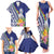 New Caledonia Kagu Bird Family Matching Tank Maxi Dress and Hawaiian Shirt Polynesian Tropical Flowers