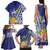 New Caledonia Kagu Bird Family Matching Tank Maxi Dress and Hawaiian Shirt Polynesian Tropical Flowers