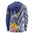 New Caledonia Kagu Bird Long Sleeve Shirt Polynesian Tropical Flowers