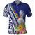 New Caledonia Kagu Bird Polo Shirt Polynesian Tropical Flowers