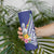 New Caledonia Kagu Bird Skinny Tumbler Polynesian Tropical Flowers