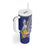 New Caledonia Kagu Bird Tumbler With Handle Polynesian Tropical Flowers