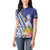 New Caledonia Kagu Bird Women Polo Shirt Polynesian Tropical Flowers