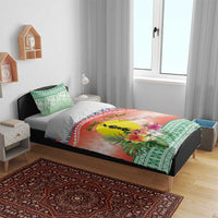 New Caledonia Nautilus Shell Bedding Set Polynesian Tropical Flowers