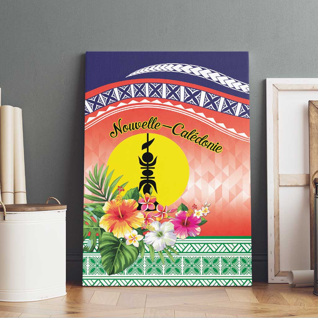 New Caledonia Nautilus Shell Canvas Wall Art Polynesian Tropical Flowers