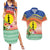 New Caledonia Nautilus Shell Couples Matching Summer Maxi Dress and Hawaiian Shirt Polynesian Tropical Flowers