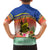 New Caledonia Nautilus Shell Family Matching Off Shoulder Short Dress and Hawaiian Shirt Polynesian Tropical Flowers